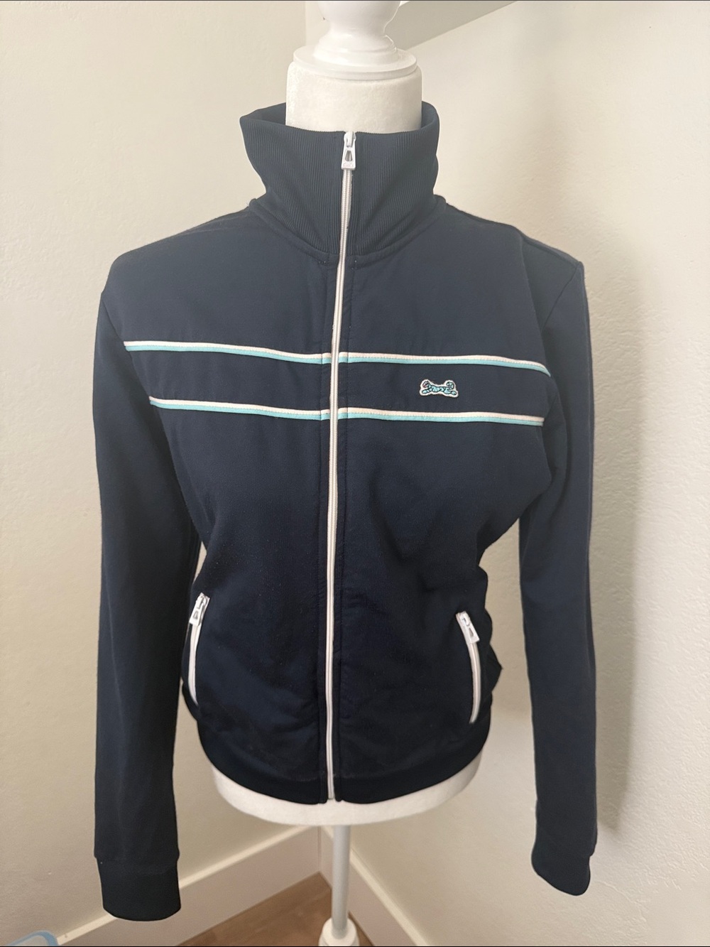 Vintage Le Tigre Navy Jacket with Mint Trim